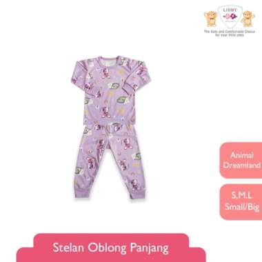 LIBBY Stelan Oblong Panjang Motif Animal Dreamland (1 stel) S Lavender Hedgehoc