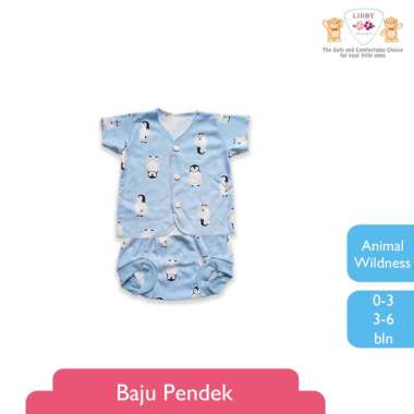 LIBBY Stelan Baju Pendek Celana Pop Newborn Motif Animal Wildness (1stel) 3-6 bulan North Pole