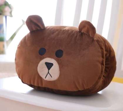 BONEKA LINE BROWN HANDWARMER BANTAL SUPER LEMBUT IMPOR