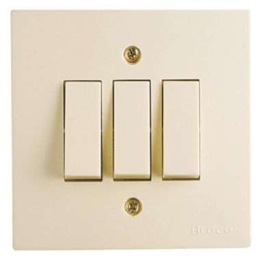 Broco Saklar Triple IB CREAM / Saklar Lampu isi 3 GROSIR