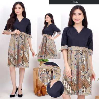 Evercloth Tika Dress Batik Wanita Terusan Batik Couple Modern L-XL