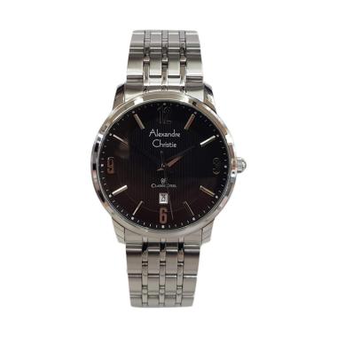 Alexandre Christie Classic Stainless Steel Jam Tangan Pria [AC8327MD]  Silver Black