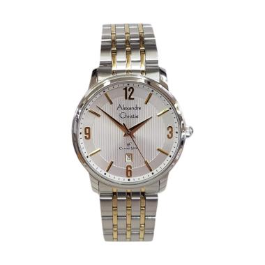Alexandre Christie Classic Stainless Steel Jam Tangan Pria [AC8327MD] Silver Rose gold