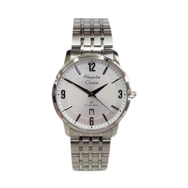 Alexandre Christie Classic Stainless Steel Jam Tangan Pria [AC8327MD] Silver White