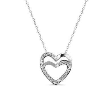 Charm Love Pendant - Kalung Crystal by Her Jewellery