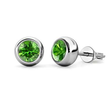 Birth Stone Moon Earrings - Anting Crystal by Her Jewellery - PERIDOT