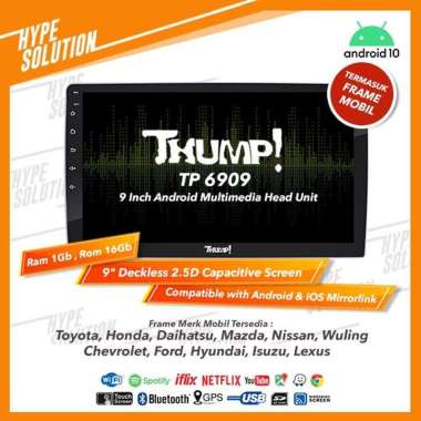 Thump Tp 6909 Headunit Android 9 Inchi Fortuner 2016 Black