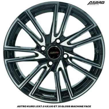 Velg Astro Kuro 15x7 4x100 ET 35 Gloss Machined Face Jazz Brio Yaris Agya Ayla Calya Sigra - Jasa Ho