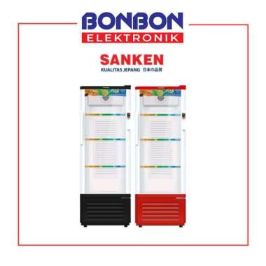 Sanken Showcase Display Cooler 180L SRS-189BK/189MR / SRS 189 MR - Merah
