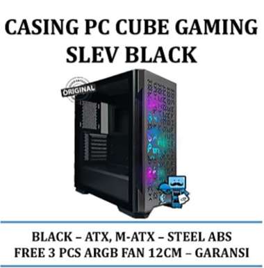 Casing PC Cube Gaming SLEV BLACK - ATX M-ATX