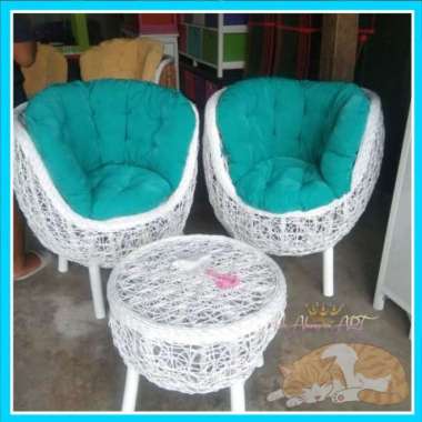 Kursi Santai 2+1 + Kursi Bahan Rotan Sintetis