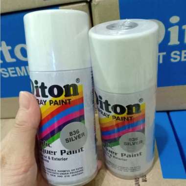 DITON Spray Paint Acrylic Lacquer Paint Pilox Cat Semprot - 836 Silver / Perak (150cc/Kecil)