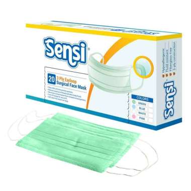 Sensi 3Ply Earloop Surgical Face Mask Masker Kesehatan Green