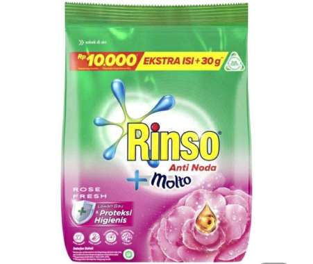 Promo Harga Rinso Anti Noda Deterjen Bubuk + Molto Pink Rose Fresh 460 gr - Blibli