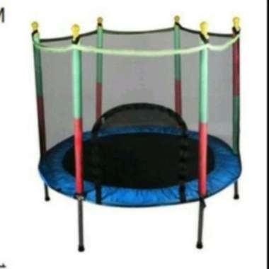Trampoline mainan Trampolin anak (140CM) biru