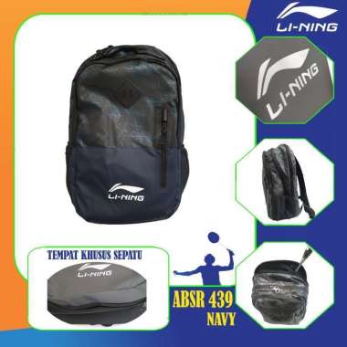 LINING ABSR 439 TAS RANSEL / BACK PACK BADMINTON ORIGINAL NAVY
