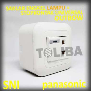 saklar engkel lampu + stop kontak universal ob panasonic tempel tembok