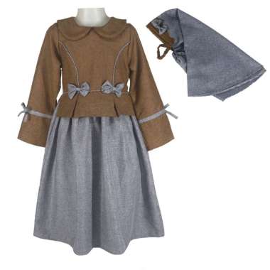 Two Mix Gamis Anak Perempuan - Baju Anak Muslim Bahan Kain Katun Madina Usia 1-12 Tahun 4257 2 Cokla