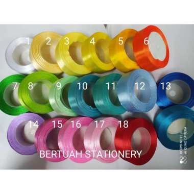 BOLEH CAMPUR WARNA PITA SATIN 1 INCH 2CM.