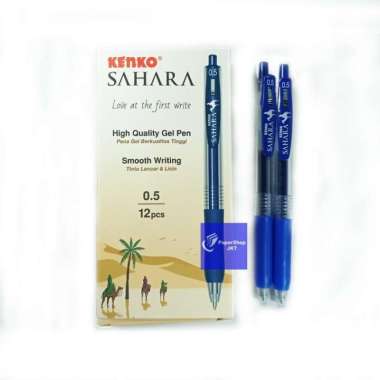 PULPEN PENA GEL KENKO SAHARA (12pcs) Biru