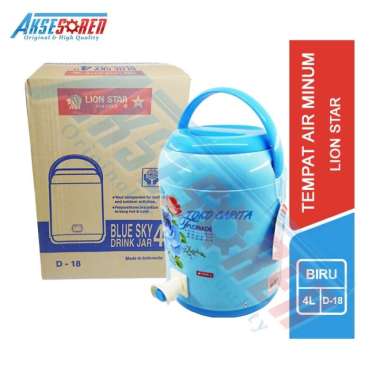 Drink Jar Blue Sky Lion Star [D-18/4 Liter] / Dispenser Air Minuman Tahan Panas dan Dingin / Tempat 