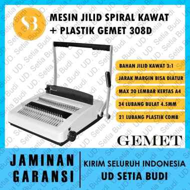 Mesin Jilid Spiral Kawat dan Plastik GEMET 308D Asli dan Bergaransi