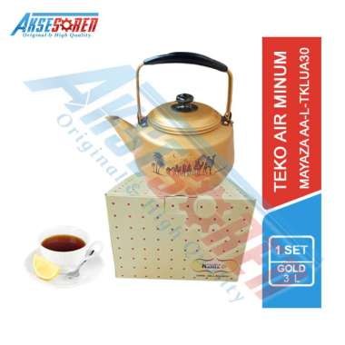 Teko Kuning Arabia Mayaza / Ceret / Tempat Wadah Air Minum Mineral / Kettle Gold 1 Set Classic 2 Lit