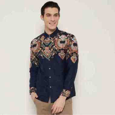 M231 Kemeja Pria Batik Panjang Navy 1699B Navy XL