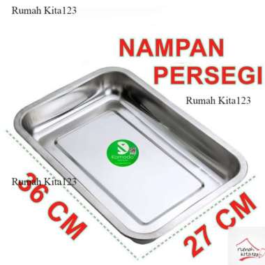 NAMPAN STAINLESS STEEL GALAXY 36 X 27CM KOMODO - NAMPAN PERSEGI - BAKI