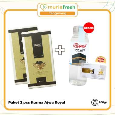 Kurma Ajwa Royal 260gr 2pcs (Free Ajwa Royal 260gr & Free Baby Gold) Bergaransi Asli Kurma Ajwa Al-M