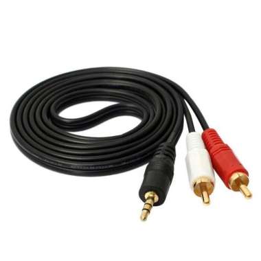 JACK AUDIO 3 5 TO RCA 2 IN 1 GOLD PANJANG 5 METER