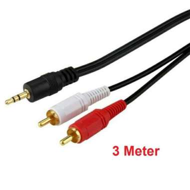 JACK AUDIO 3 5 TO RCA 2 IN 1 GOLD PANJANG 3 METER