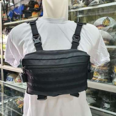 Tas Selempang dada Hitam | Chest Bag Rig | Tas Dada Pria Hitam