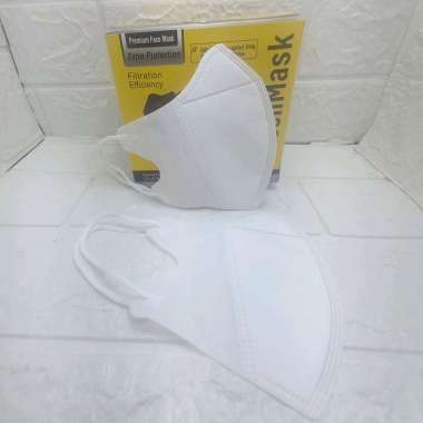 MASKER DUCKBILL QUEEN MASK PUTIH 3PLY/EARLOOP/NON BOX 50Pcs