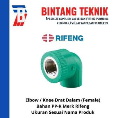 Elbow / Knee Drat Dalam PPR Drat 1" x Pipa 1" (32 mm) Rifeng PPR