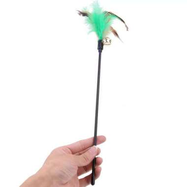 Stick bulu rainbow - mainan tongkat kucing bulu warna warni cat toys