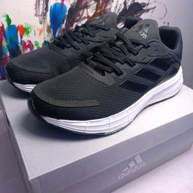 adidas running duramo sl trainers in black and white