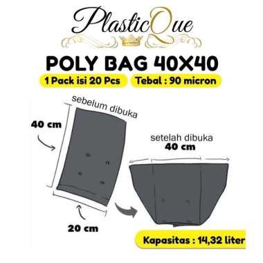 Plastik Polybag Tanaman Hitam 500 Gram Tebal 40X40CM 40X40 CM Poly Bag Kantong Polibag Lipat Lubang