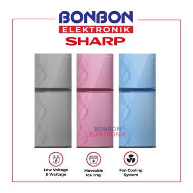 Sharp Kulkas 2 Pintu SJ-237ND-AB/AP/AS / SJ237 / SJ 237 187L Blue