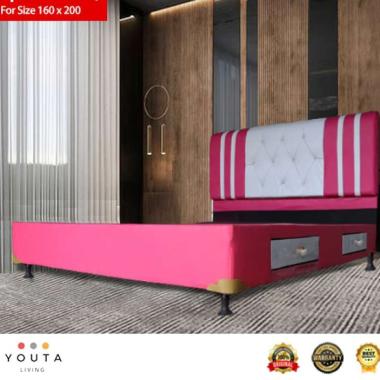 DIVAN DIPAN SANDARAN LACI LAVENDER 160 x 200