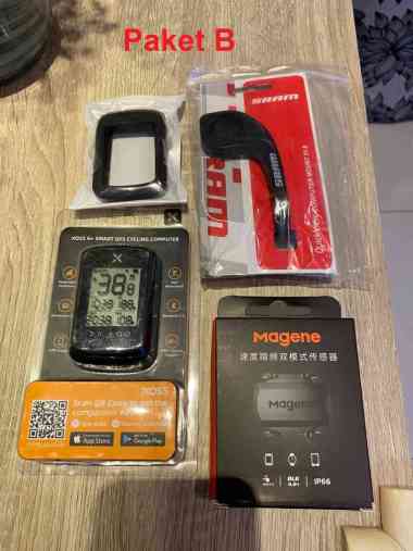 PAKET Xoss G+ Magene Heart Rate Magene Cadence dan Barfly Sram Komplit PAKET B