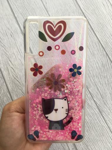 Case Gliter Samsung A7 2018 High Quality -Kucing - - Multicolor