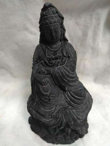 MINIATUR PATUNG DEWI KWAN IM 19x9,5x7,5 cm BAHAN BATU DEKORASI MURAH