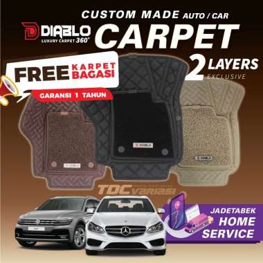 Toyota Avanza 2019 Karpet Mobil Custom Fit Full Set Diablo 360 2Layers Diamond Bludru Beigie