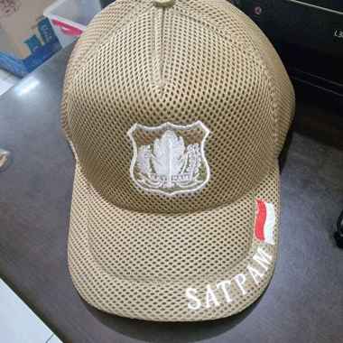 Topi Jaring Satpam Krem | topi security terbaru 2022 warna krem | Topi satpam krem