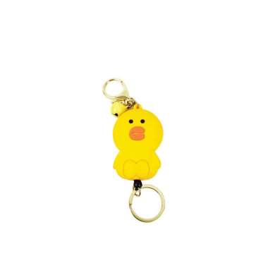 Michiro Gantungan Kunci Rubber Dengan Lonceng Line Friends Key Chains Sally Duck