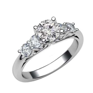 1901 Jewelry Cincin Berlian Bezel Swarovski Silver Semua Ukuran