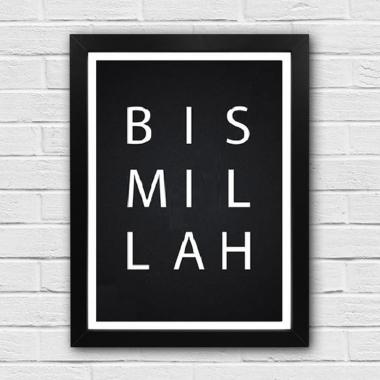 Kataku Poster Islami - Bismillah Hiasan Dinding BLACK