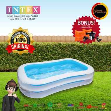 Kolam Renang Anak Intex Swimming Pool Portable Kolam Main Bola Persegi 2.6x 1.7 meter