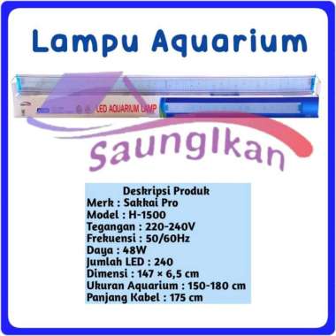 Lampu Aquarium Aquascape LED 6 Baris SAKKAI PRO H 1500 150 -180cm RGBW